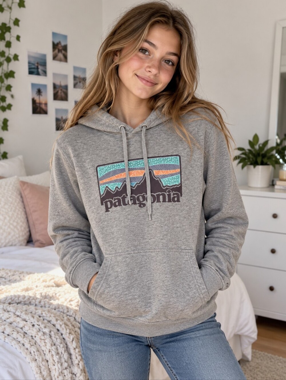 Patagonia Fitz Roy Horizons Uprisal Hoody Gray Hoodie Size Small